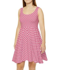 Cute Pink Polka Dot Mini Dress RI17