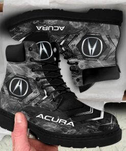 Acura Lace up Short Leather Boots Custom Any Logo, Car Model, Or Sport Team
