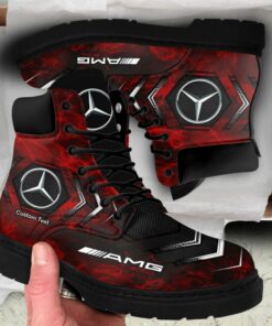 AMG Lace up Short Leather Boots Custom Any Logo, Car Model, Or Sport Team