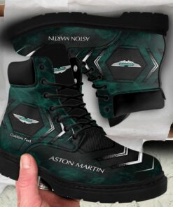Aston Martin Lace up Short Leather Boots Custom Any Logo, Car Model, Or Sport Team