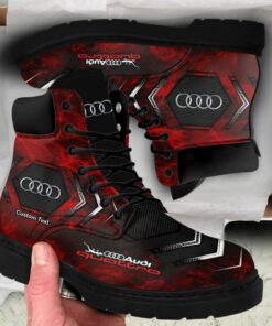 Audi Quattro Lace up Short Leather Boots Custom Any Logo, Car Model, Or Sport Team