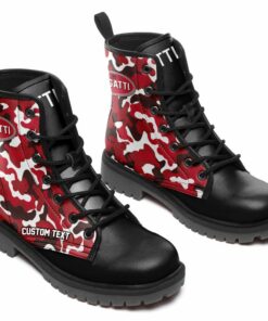Bugatti Lace Up Leather Boots Custom Any Logo, Car Model, Or Sport Team
