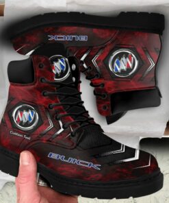 Buick Lace up Short Leather Boots Custom Any Logo, Car Model, Or Sport Team