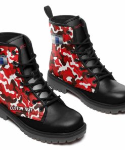 camaro Lace Up Leather Boots Custom Any Logo, Car Model, Or Sport Team