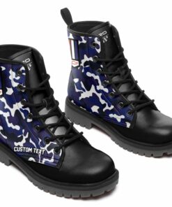 camaro racing Lace Up Leather Boots Custom Any Logo, Car Model, Or Sport Team