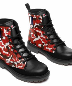 Camaro-zl1 Lace Up Leather Boots Custom Any Logo, Car Model, Or Sport Team