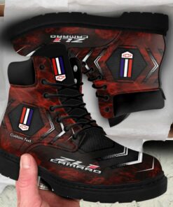 Camaro-zl1 Lace up Short Leather Boots Custom Any Logo, Car Model, Or Sport Team