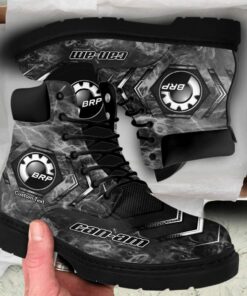 Can Am motorcycles Lace up Short Leather Boots Custom Any Logo, Car Model, Or Sport Team