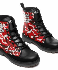 carroll shelby Lace Up Leather Boots Custom Any Logo, Car Model, Or Sport Team