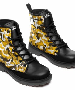 Caterpillar Inc Lace Up Leather Boots Custom Any Logo, Car Model, Or Sport Team