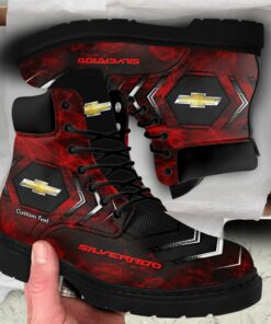 chevy silverado Lace up Short Leather Boots Custom Any Logo, Car Model, Or Sport Team