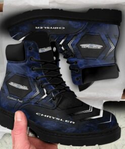 Chrysler Lace up Short Leather Boots Custom Any Logo, Car Model, Or Sport Team