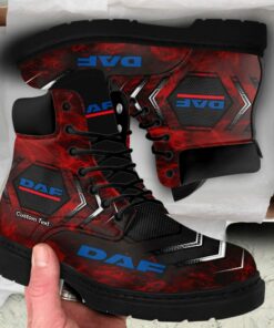 Daf Lace up Short Leather Boots Custom Any Logo, Car Model, Or Sport Team