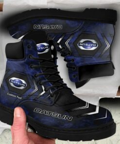 Datsun Lace up Short Leather Boots Custom Any Logo, Car Model, Or Sport Team