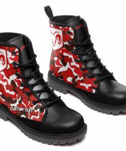 Dodge Challenger Lace Up Leather Boots Custom Any Logo, Car Model, Or Sport Team