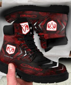 Dodge Charger Lace up Short Leather Boots Custom Any Logo, Car Model, Or Sport Team