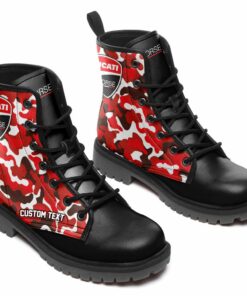 Ducati Corse Lace Up Leather Boots Custom Any Logo, Car Model, Or Sport Team
