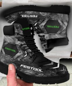 Festool Lace up Short Leather Boots Custom Any Logo, Car Model, Or Sport Team