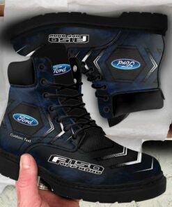 ford f150 Lace up Short Leather Boots Custom Any Logo, Car Model, Or Sport Team