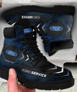 Ford Lace up Short Leather Boots Custom Any Logo, Car Model, Or Sport Team