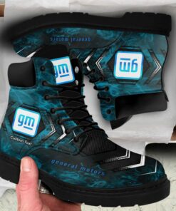 General Motors Lace up Short Leather Boots Custom Any Logo, Car Model, Or Sport Team