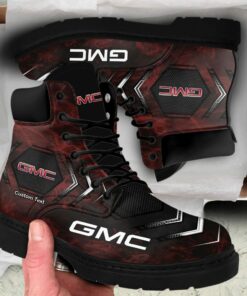 GMC Lace up Short Leather Boots Custom Any Logo, Car Model, Or Sport Team