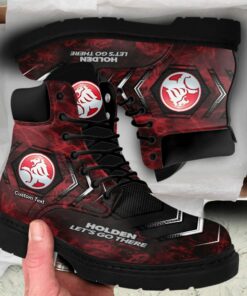Holden Lace up Short Leather Boots Custom Any Logo, Car Model, Or Sport Team
