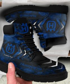 Husqvarna Lace up Short Leather Boots Custom Any Logo, Car Model, Or Sport Team