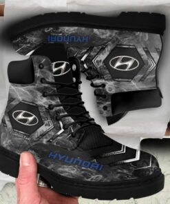 Hyundai Lace up Short Leather Boots Custom Any Logo, Car Model, Or Sport Team