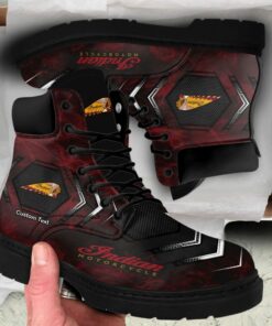 Indian Lace up Short Leather Boots Custom Any Logo, Car Model, Or Sport Team