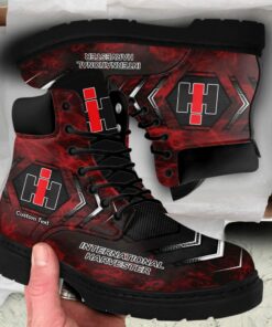 International Harvester Lace up Short Leather Boots Custom Any Logo, Car Model, Or Sport Team