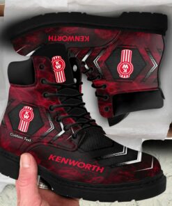 Kenworth Lace up Short Leather Boots Custom Any Logo, Car Model, Or Sport Team