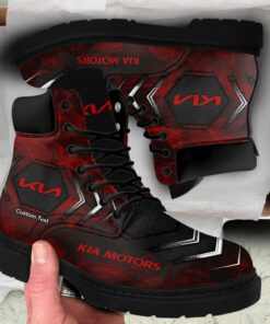 Kia Lace up Short Leather Boots Custom Any Logo, Car Model, Or Sport Team