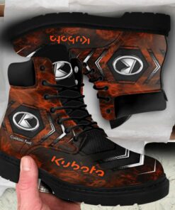 Kubota Lace up Short Leather Boots Custom Any Logo, Car Model, Or Sport Team