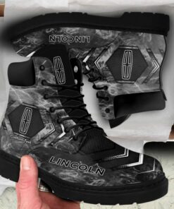 Lincoln Lace up Short Leather Boots Custom Any Logo, Car Model, Or Sport Team