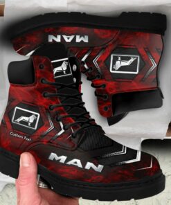 Man Lace up Short Leather Boots Custom Any Logo, Car Model, Or Sport Team