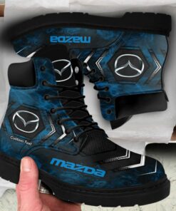 Mazda Lace up Short Leather Boots Custom Any Logo, Car Model, Or Sport Team