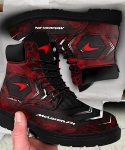 McLaren P1 Lace up Short Leather Boots Custom Any Logo, Car Model, Or Sport Team