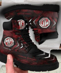 MG Cars Lace up Short Leather Boots Custom Any Logo, Car Model, Or Sport Team