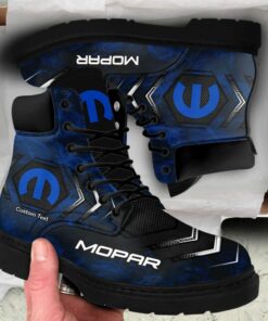 Mopar Lace up Short Leather Boots Custom Any Logo, Car Model, Or Sport Team