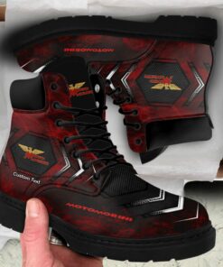 Moto Morini Lace up Short Leather Boots Custom Any Logo, Car Model, Or Sport Team