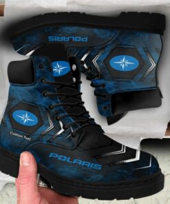 Polaris Lace up Short Leather Boots Custom Any Logo, Car Model, Or Sport Team