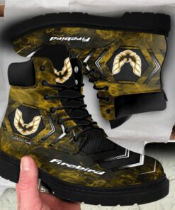 Pontiac Firebird Lace up Short Leather Boots Custom Any Logo, Car Model, Or Sport Team