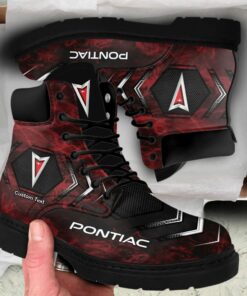Pontiac Lace up Short Leather Boots Custom Any Logo, Car Model, Or Sport Team