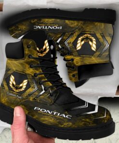 Pontiac Trans Am Lace up Short Leather Boots Custom Any Logo, Car Model, Or Sport Team
