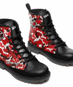 Toyota Land Cruiser Lace Up Leather Boots Custom Any Logo, Car Model, Or Sport Team