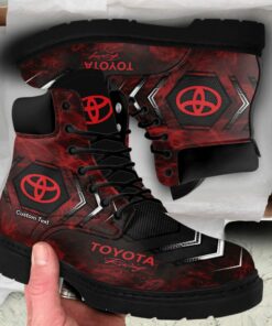 toyota racing Lace up Short Leather Boots Custom Any Logo, Car Model, Or Sport Team
