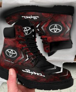 toyota supra Lace up Short Leather Boots Custom Any Logo, Car Model, Or Sport Team