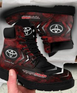 Toyota trd Lace up Short Leather Boots Custom Any Logo, Car Model, Or Sport Team