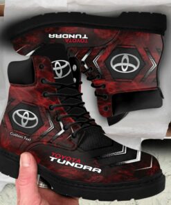 Toyota Tundra Lace up Short Leather Boots Custom Any Logo, Car Model, Or Sport Team